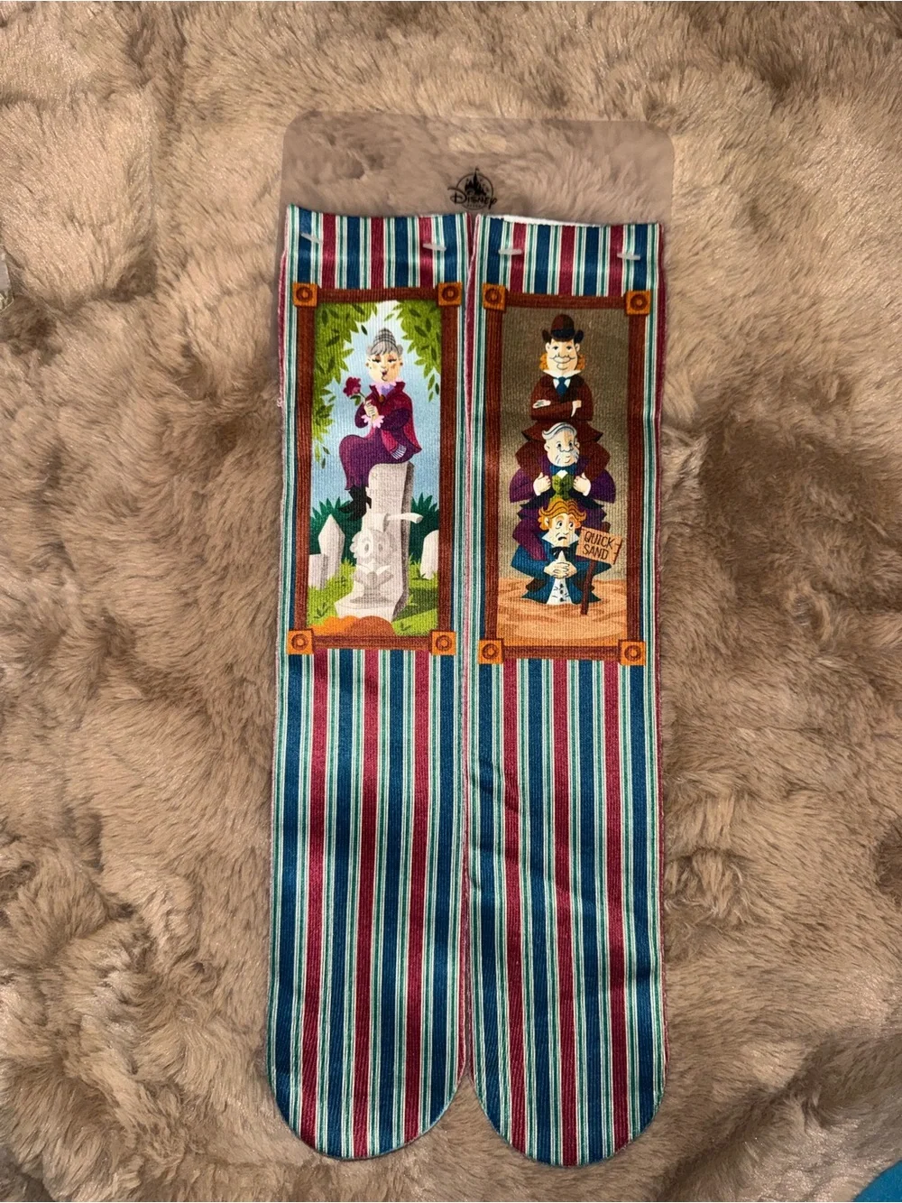 Disney Parks Haunted Mansion Stretching Portraits Crew Socks | Adult Size